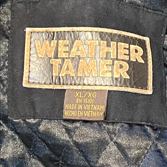 Weather Tamer Men's Faux Suede Black Jacket with Brown Collar Size XL - Picture 5 of 7